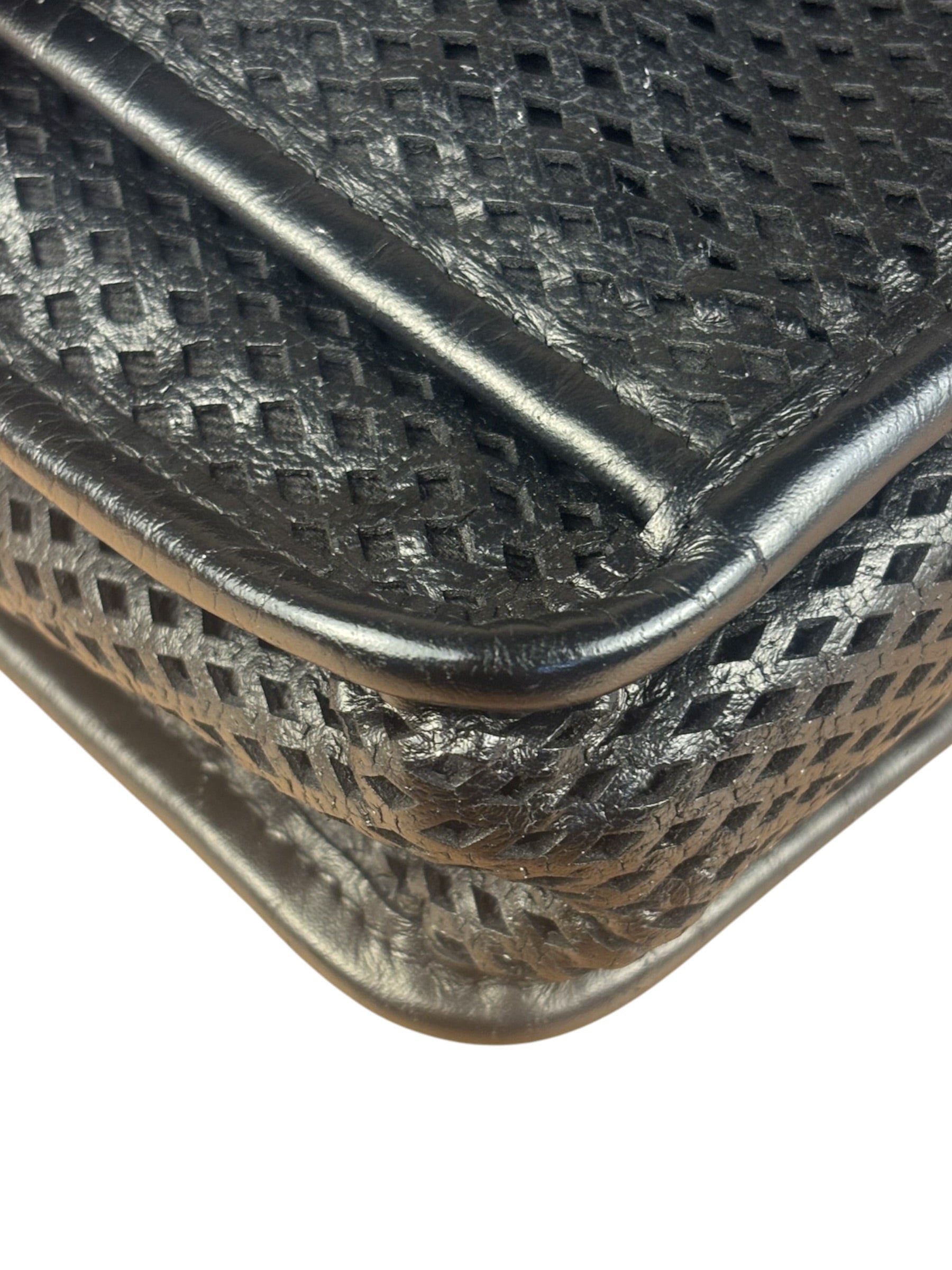 Chanel Black Perforated Leather Up in the Air Flap Bag 2012