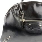 Balenciaga Black Patent Leather Weekender Handbag