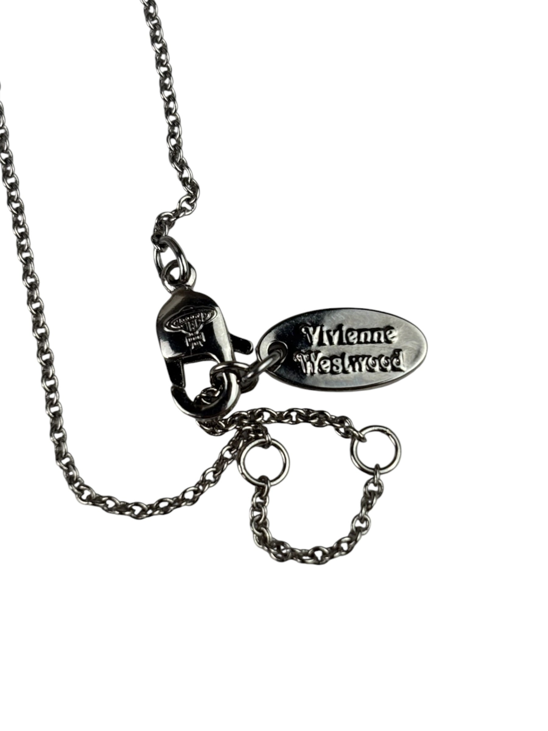 Vivienne Westwood Orb Red Diamante Heart Pendant Necklace