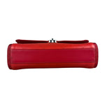 Chanel Red CC Quilted Crumpled Calfskin Flap Bag 2018