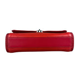 Chanel Red CC Quilted Crumpled Calfskin Flap Bag 2018