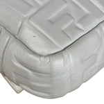 Fendi Large Zucca Embossed Leather Baguette White