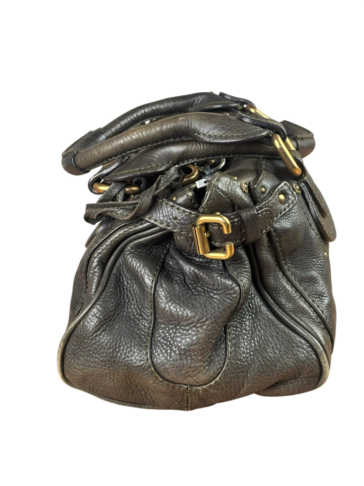 Chloe Greyish-Green Leather Paddington Handbag