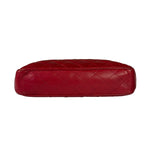 Chanel Red Quilted Lambskin Chain Tote Bag 1990