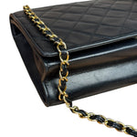 Chanel Black Diamond Stitch CC Timeless Chain Flap Bag '89-'91