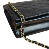 Chanel Black Diamond Stitch CC Timeless Chain Flap Bag '89-'91