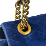 Gucci GG Blue Velvet Marmont Chain Shoulder Bag