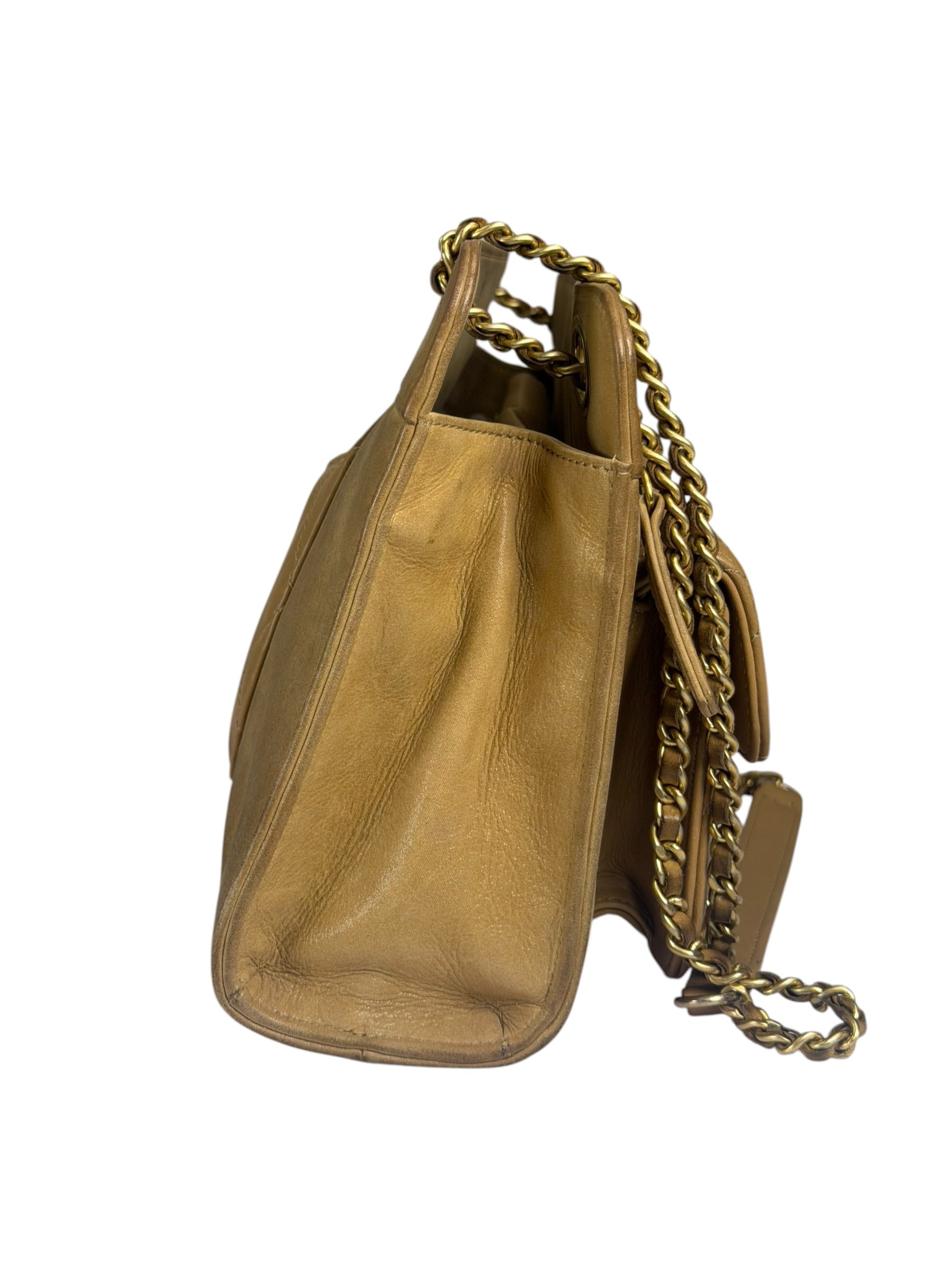 Chanel Brown Lambskin Front Pocket Shoulder Bag 2011