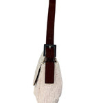 Fendi Leather-Trimmed Beaded Baguette Light Pink