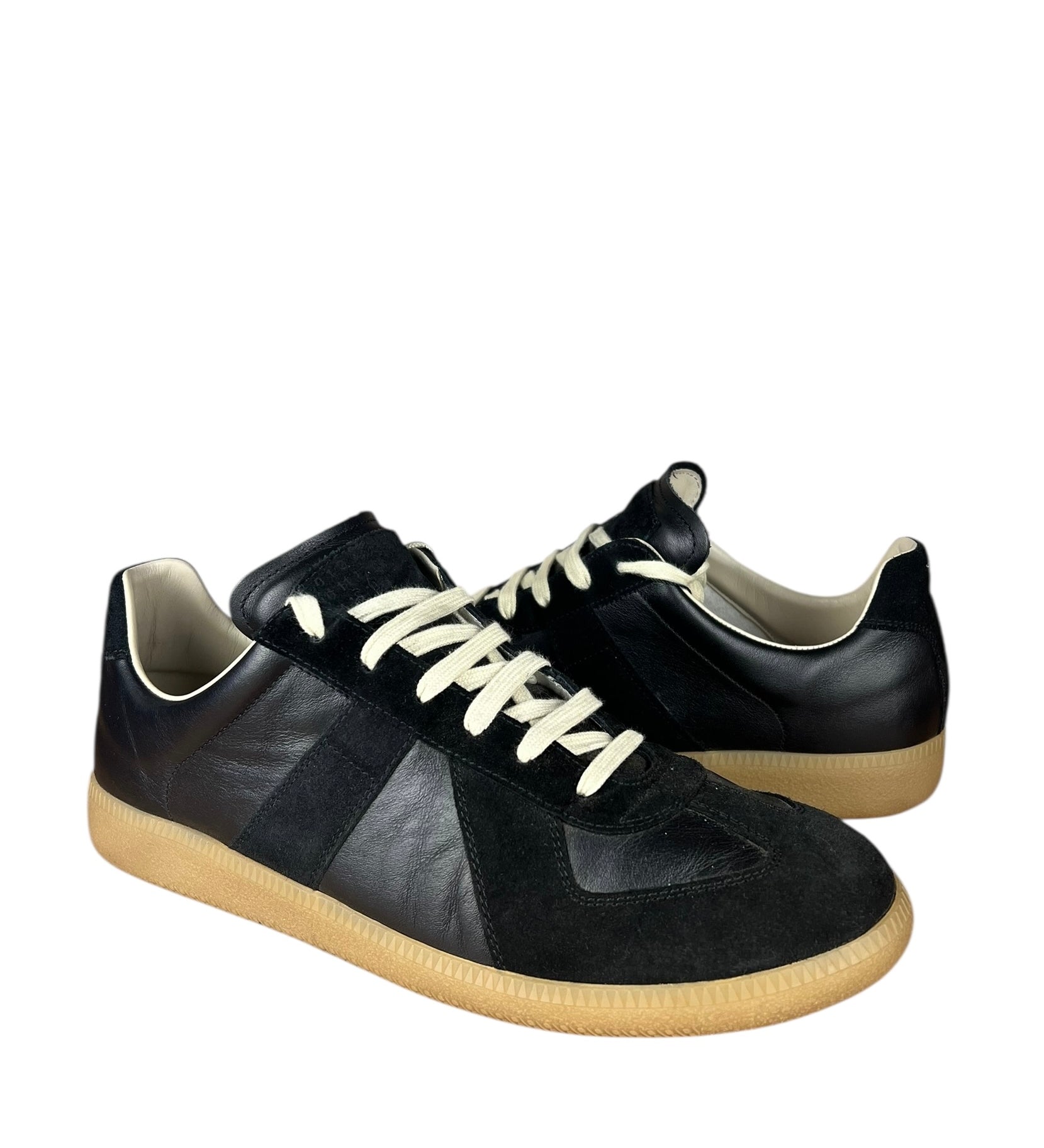 Maison Margiela Replica Leather and Suede Sneaker Black