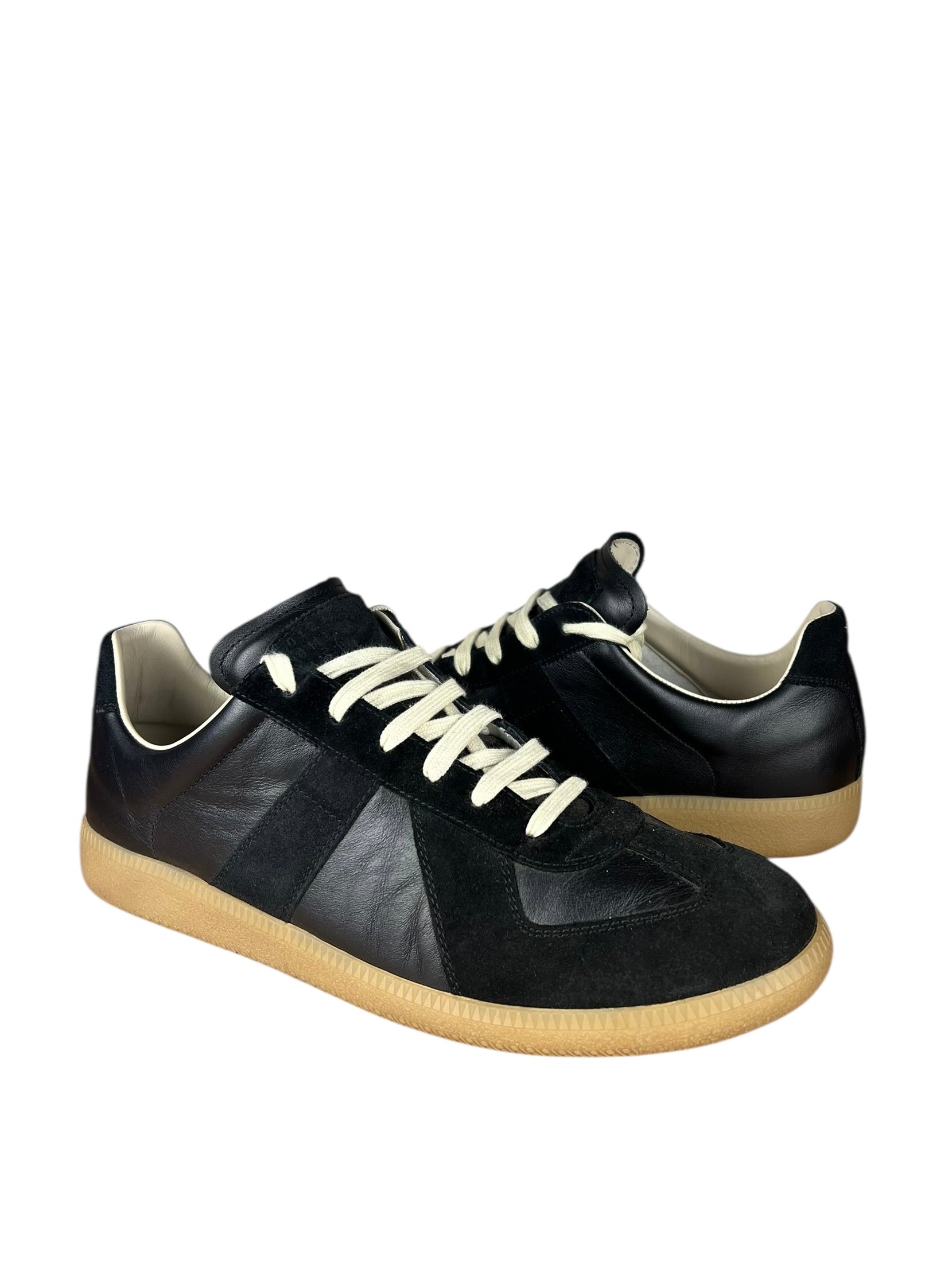 Maison Margiela Replica Leather and Suede Sneaker Black