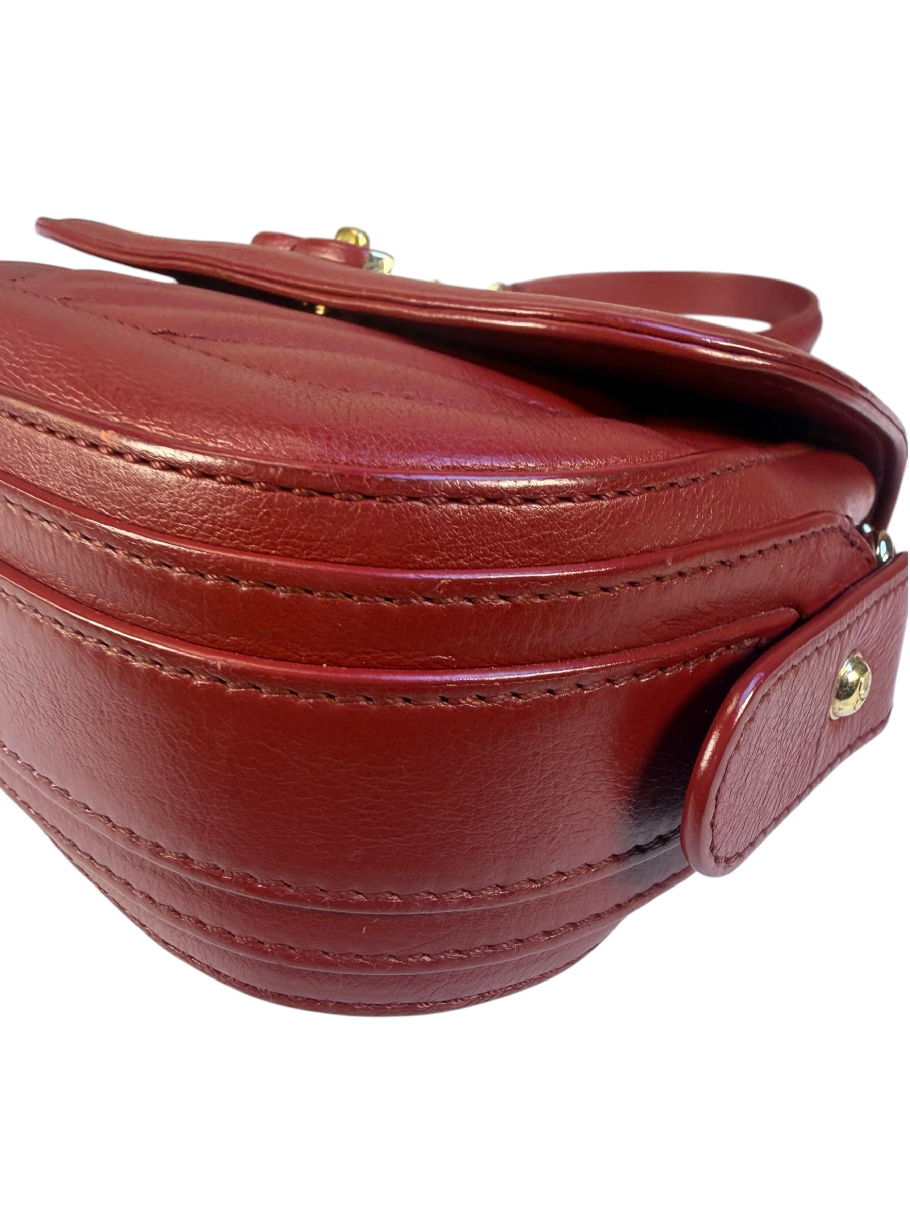 Chanel Burgundy Chevron-Quilted Leather Flap Crossbody 2018