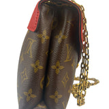Louis Vuitton LV Monogram Red Leather Pallas Chain Bag