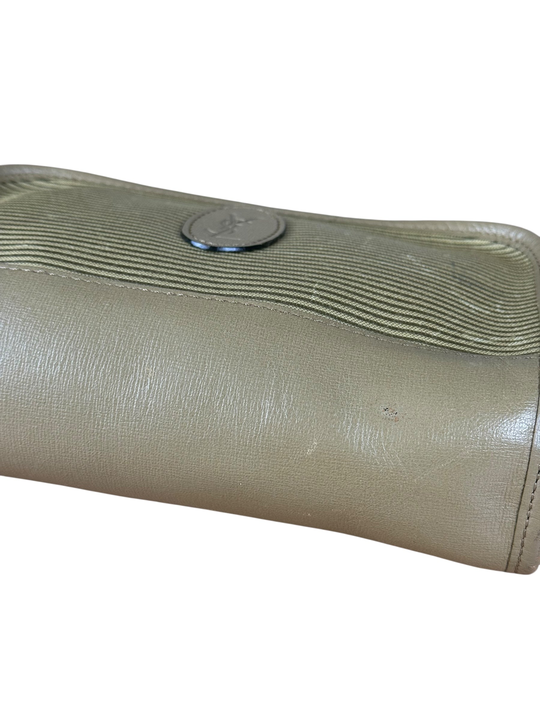 YSL Vintage Grey Leather Travel Pouch