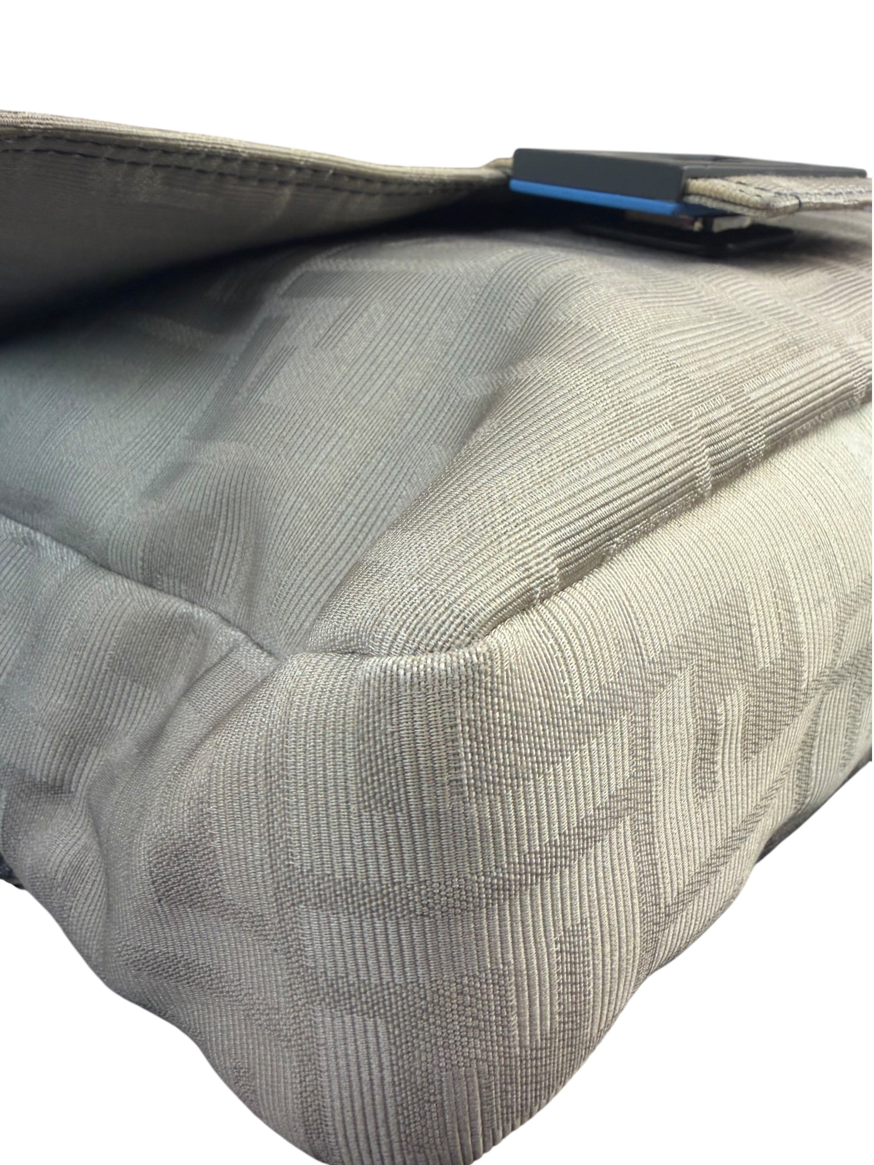 Fendi Vintage Grey Nylon Mamma Baguette Messenger Bag