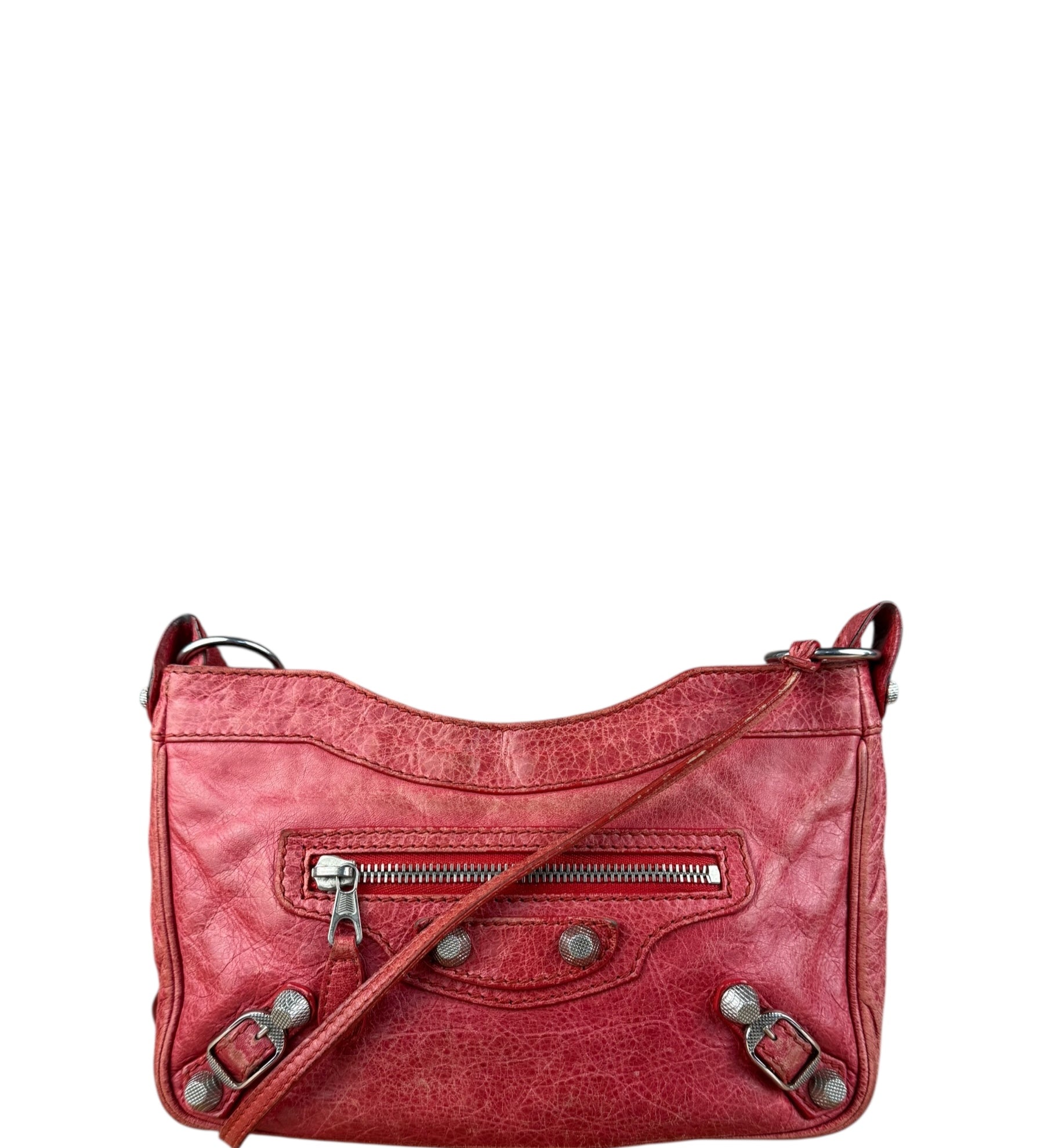 Balenciaga Fuchsia Leather Le City Crossbody