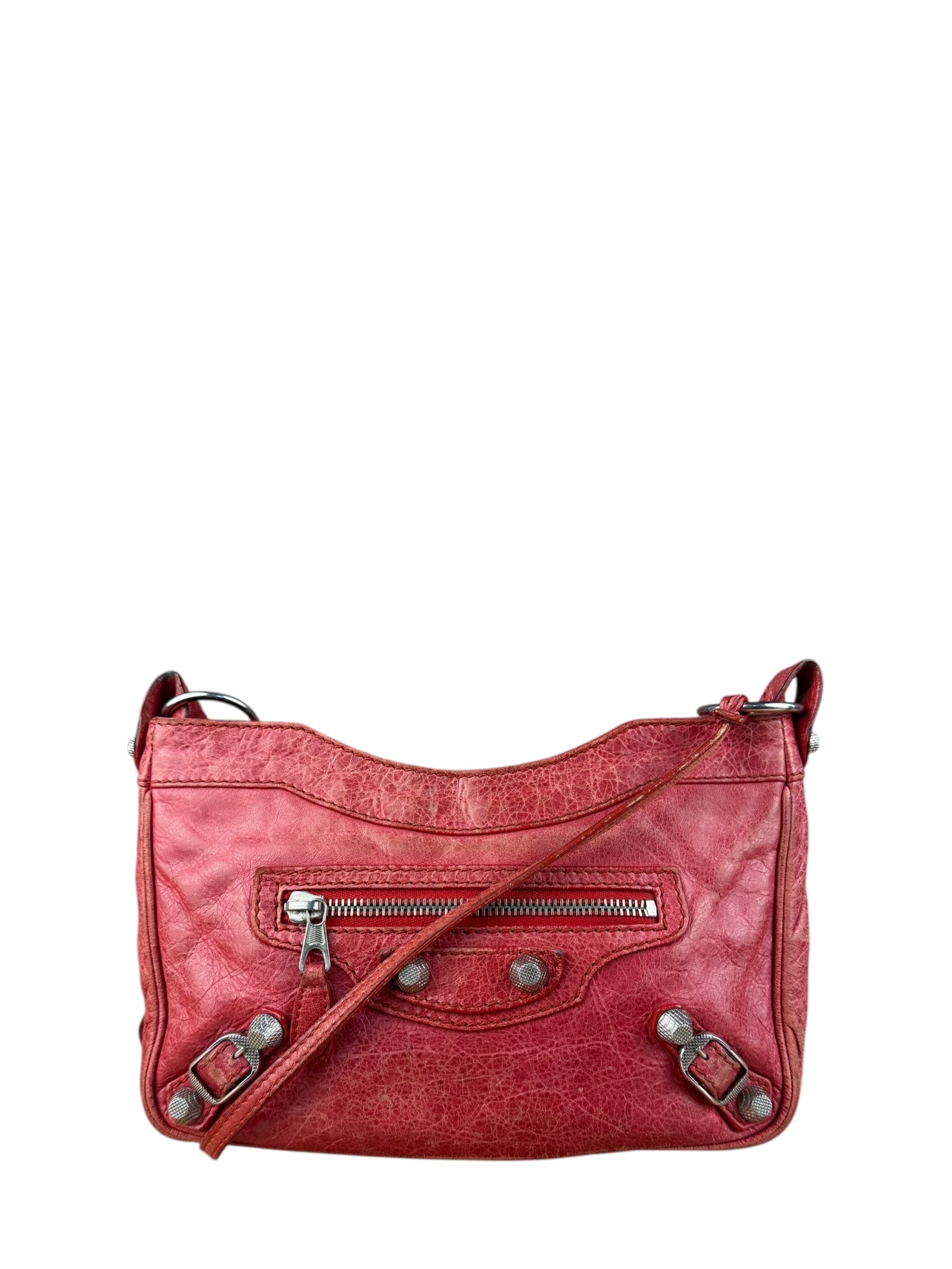 Balenciaga Fuchsia Leather Le City Crossbody
