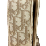 Christian Dior Beige Leather Trim Trotter Floral Embroidered Flap Bag