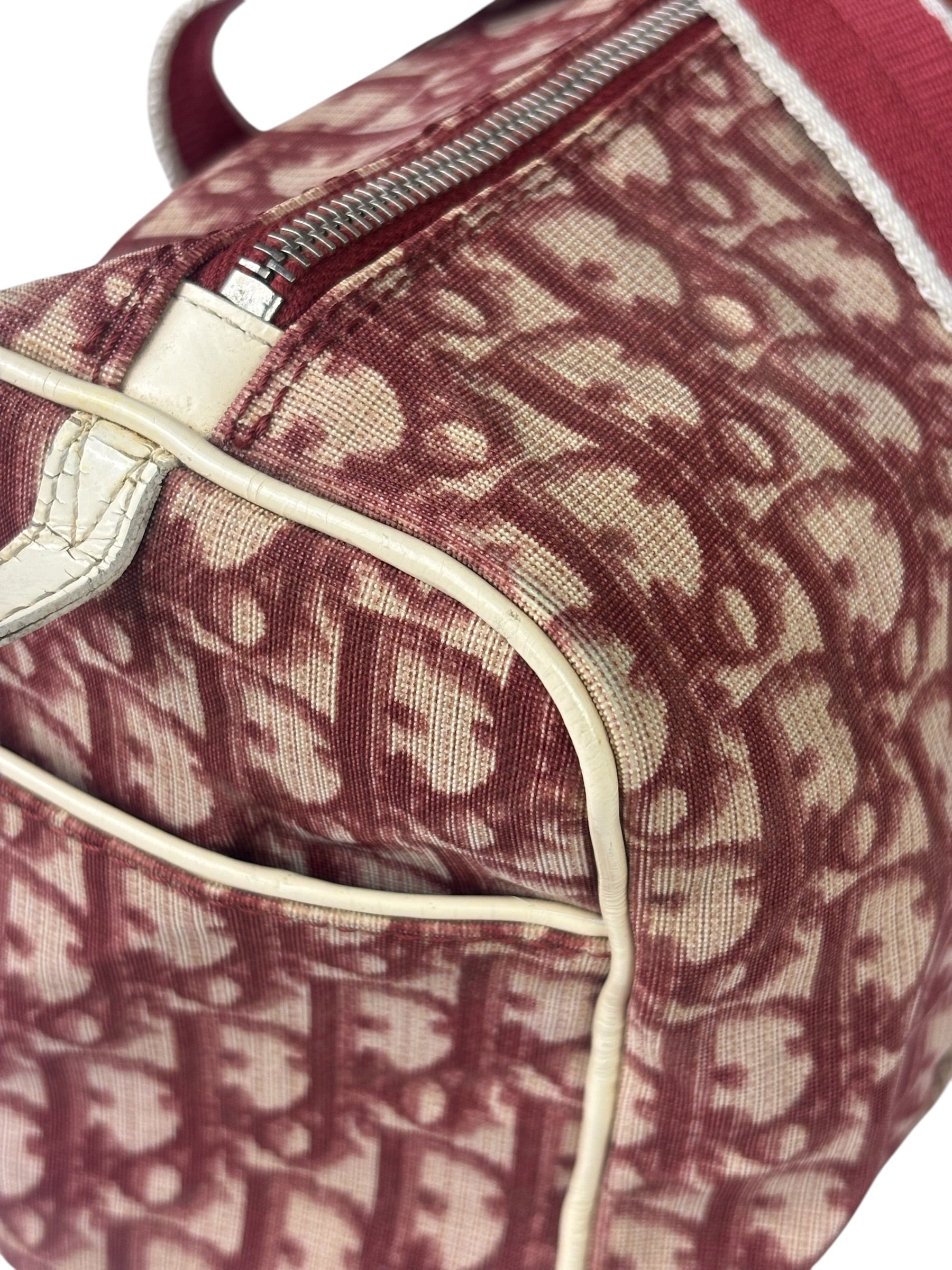 Christian Dior Vintage Red Trotter Boston Bag