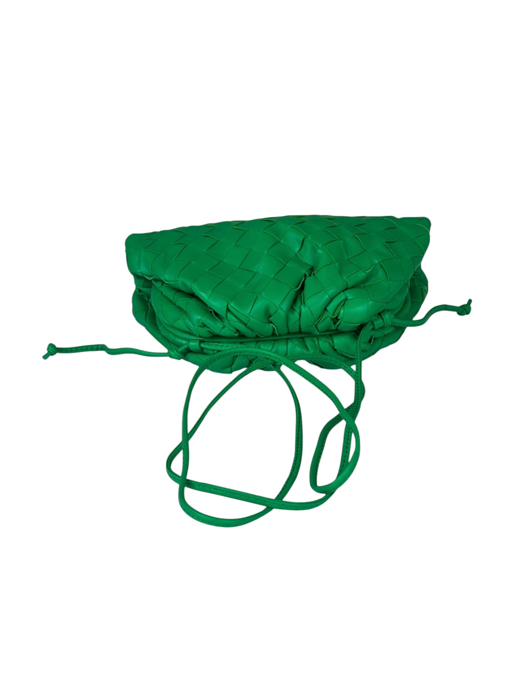 Bottega Veneta Green Leather Intercciato Small Crossbody