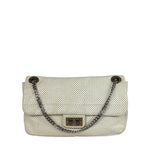Chanel Ivory Perforated Drill Two-Tone Mademoiselle Flap Bag 2006