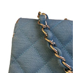 Chanel Teal Blue Jersey Large Flap Bag 2009