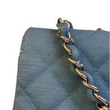 Chanel Teal Blue Jersey Large Flap Bag 2009