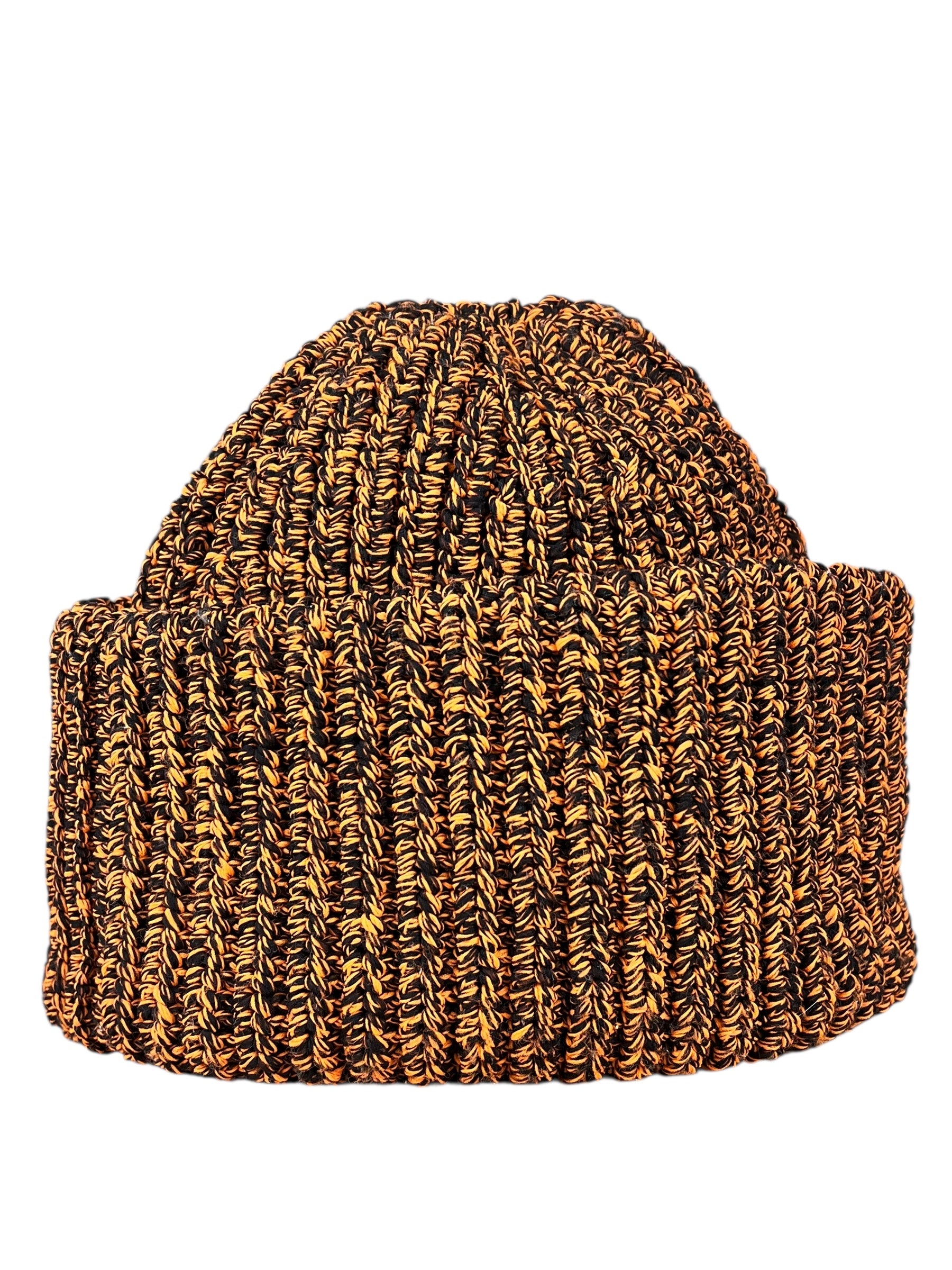 Prada Knit Polyester Black/Orange Beanie