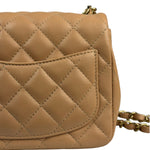 Chanel Beige Quilted Lambskin Mini Flap Bag 2023