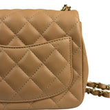 Chanel Beige Quilted Lambskin Mini Flap Bag 2023