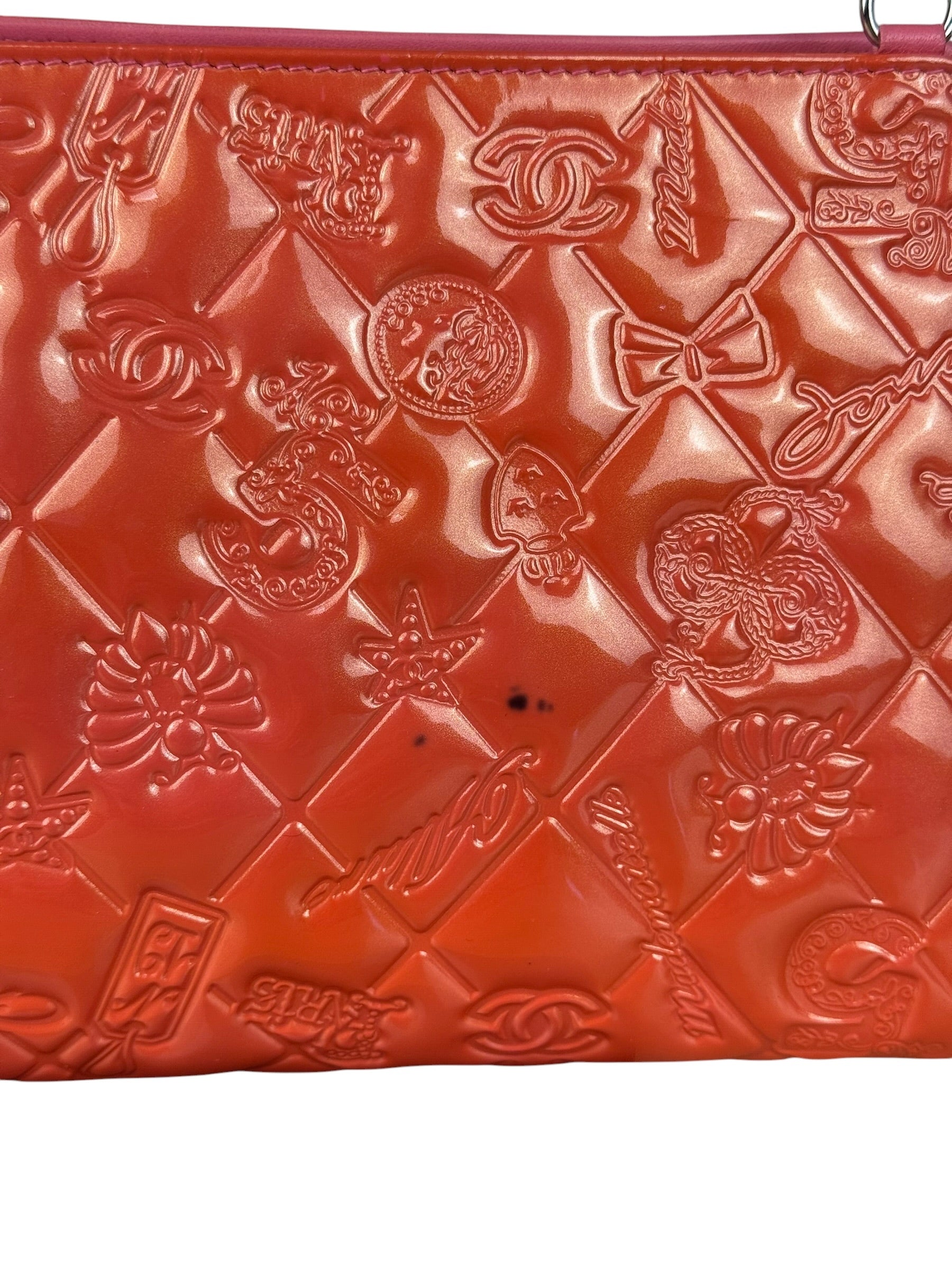 Chanel Orange Patent Lucky Symbols Pochette 2009