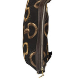 Gucci Black/Brown Leather Trim Half-Moon Hobo Bag