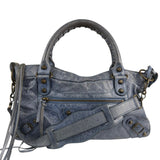 Balenciaga Blue Leather Two-Way First City Bag