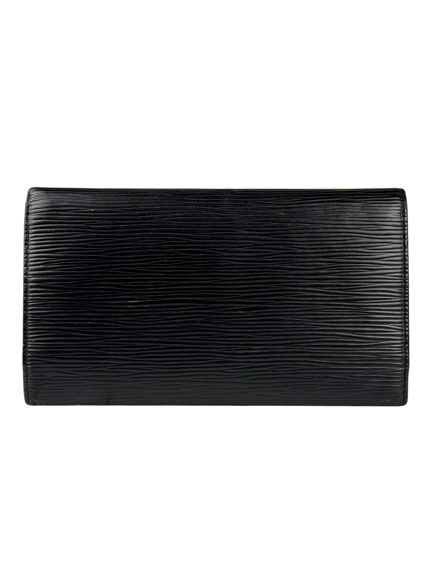 Louis Vuitton Black Epi Leather Long Wallet