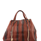 Bottega Veneta Brown Leather Intrecciato Trim Cesta Tote