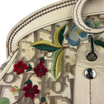 Christian Dior Vintage Monogram Flower Frame Satchel Hand Bag