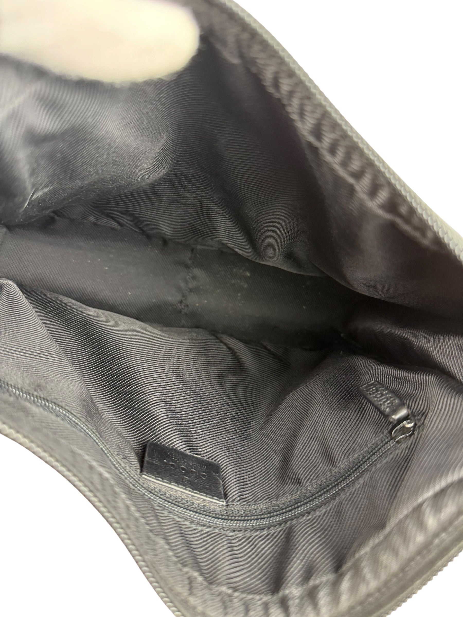 Gucci Vintage Black GG Canvas Shoulder Bag