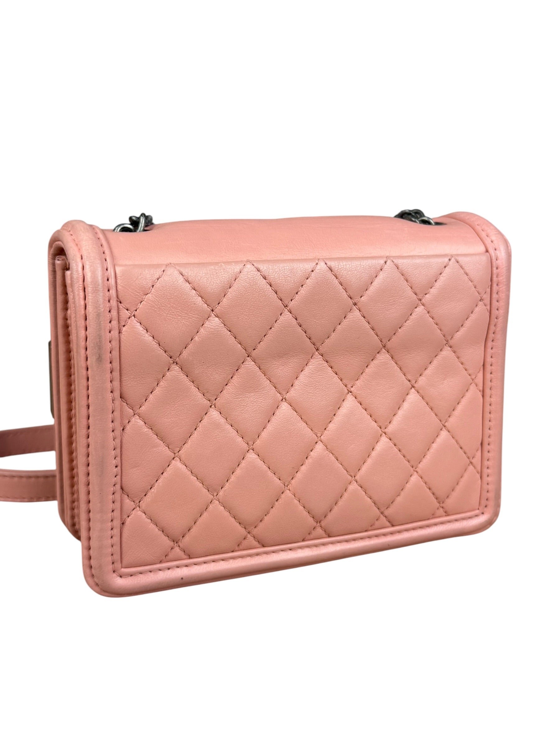 Chanel Pink Mini Boy Brick Chain Flap Bag 2013