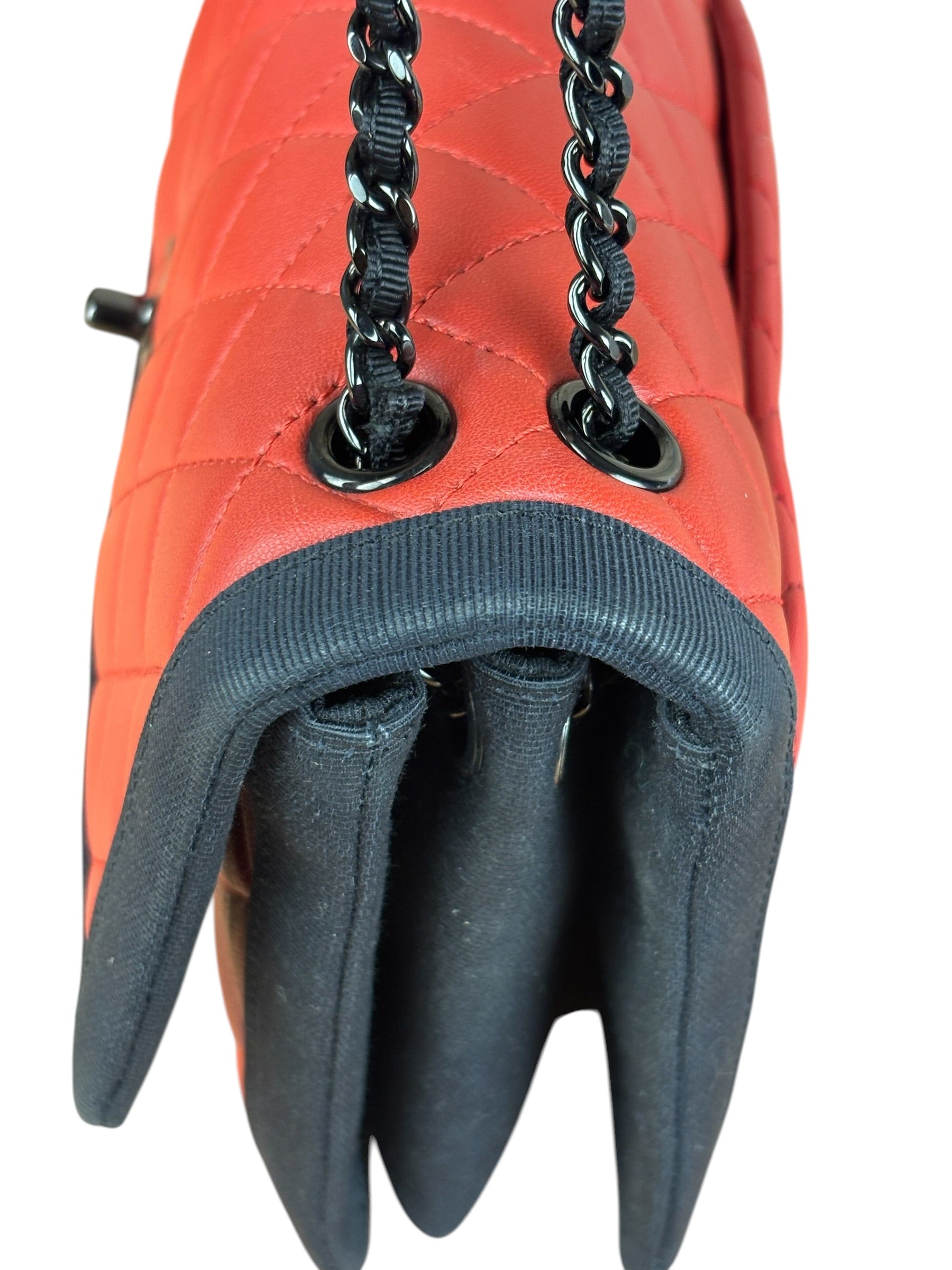 Chanel Red/Blue Grosgrain Ribbon Trim Shoulder Bag-1987