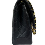Chanel Vintage Black Quilted Leather Double Flap Bag 1995