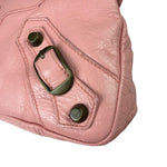 Balenciaga Pink Lambskin Motocross Classic City Two-Way Bag