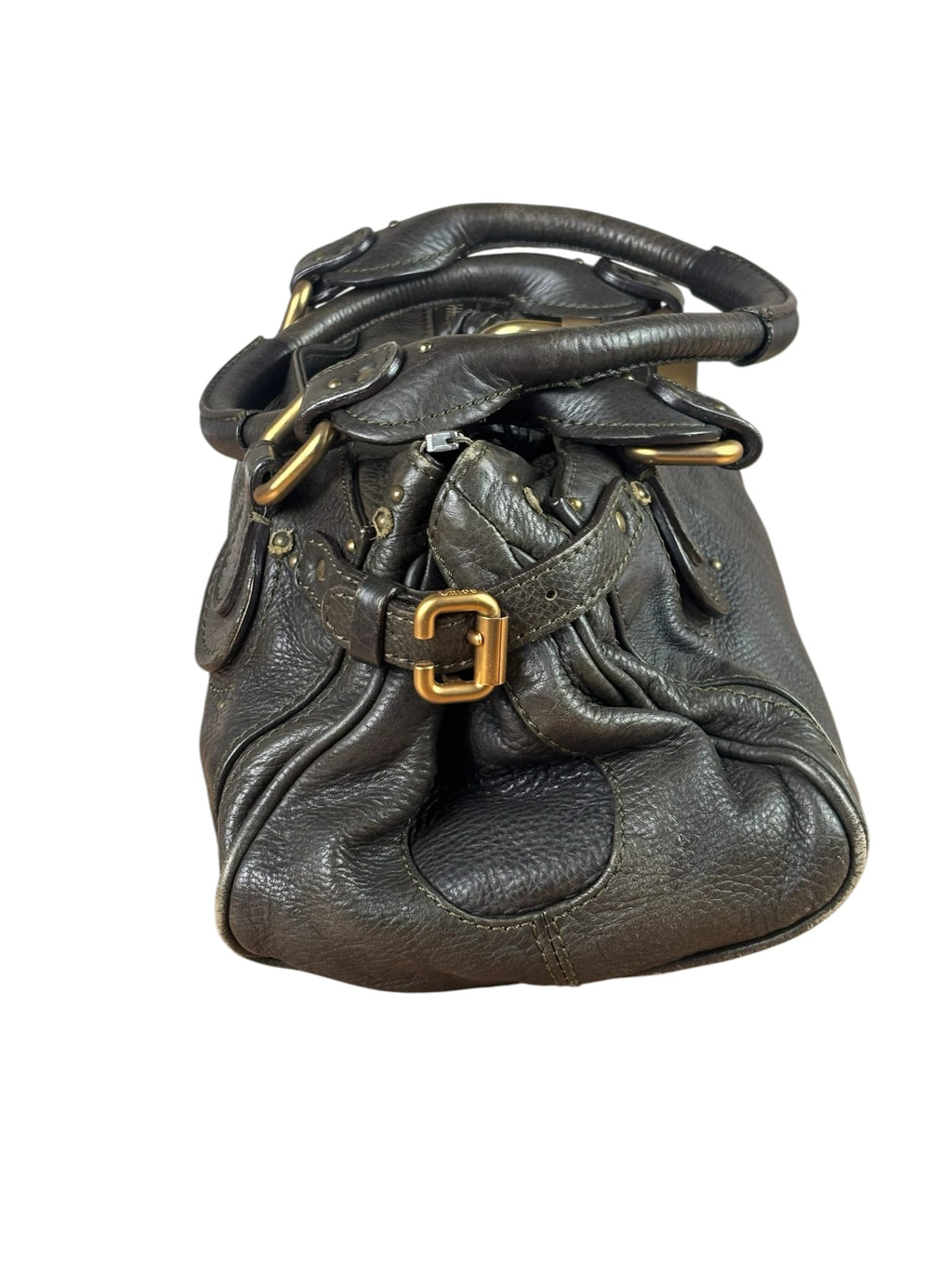 Chloe Greyish-Green Leather Paddington Handbag