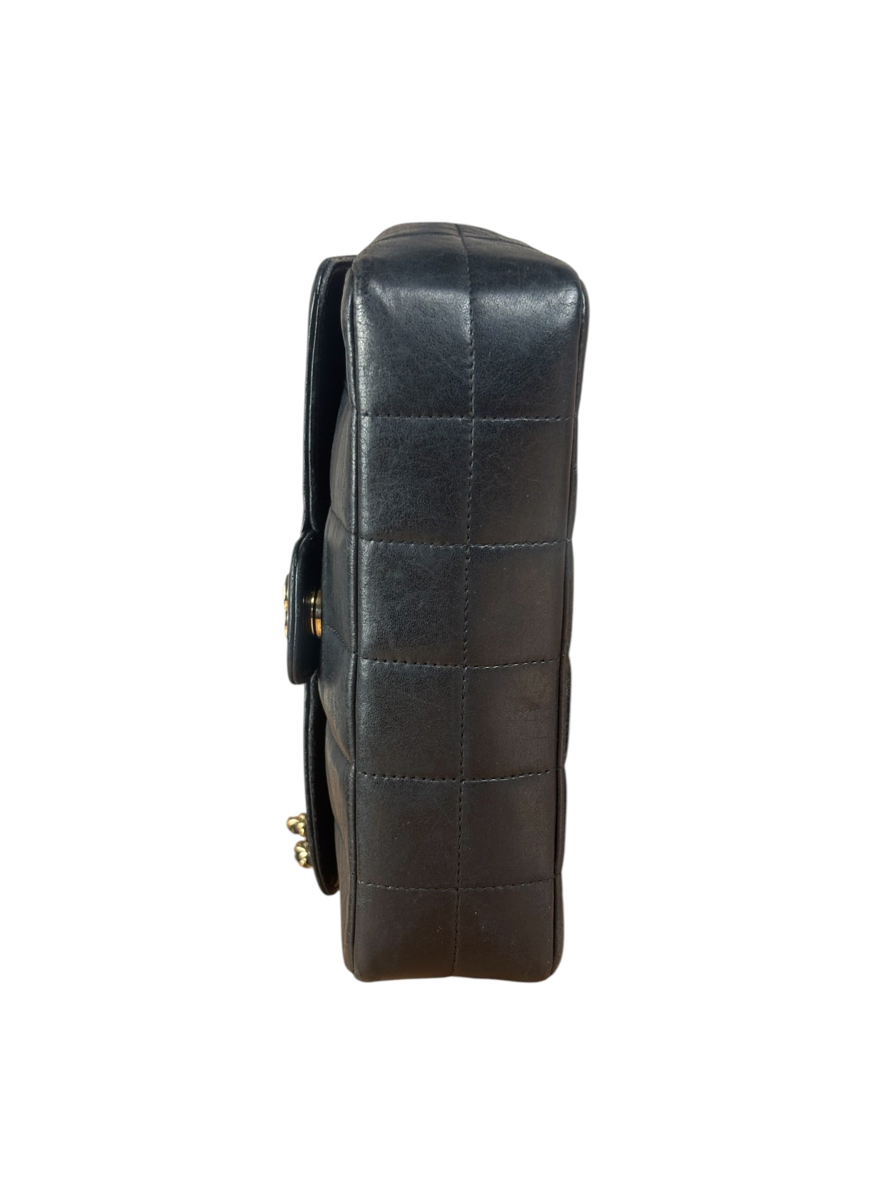 Chanel Black Lambskin Mini Chocolate Bar Flap Bag 2005