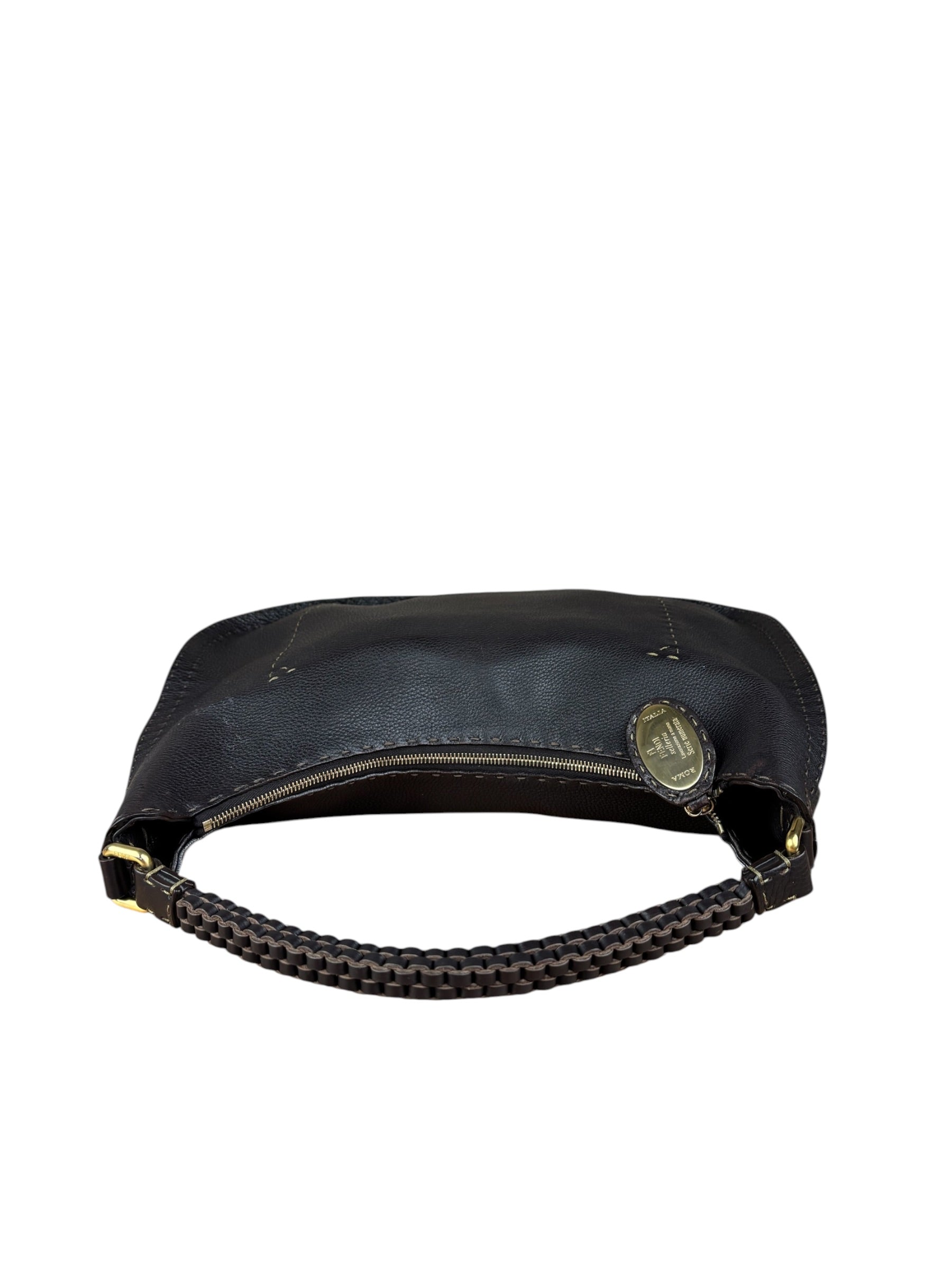 Fendi Brown Selleria Leather Hobo Bag