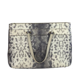 Gucci Cream/Grey Python-Embossed Horsebit Bright Bit Tote