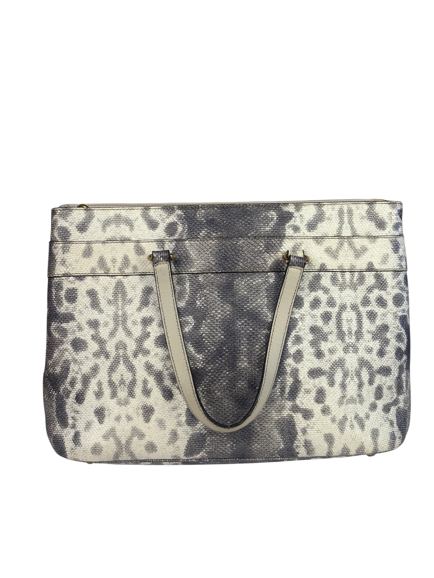 Gucci Cream/Grey Python-Embossed Horsebit Bright Bit Tote