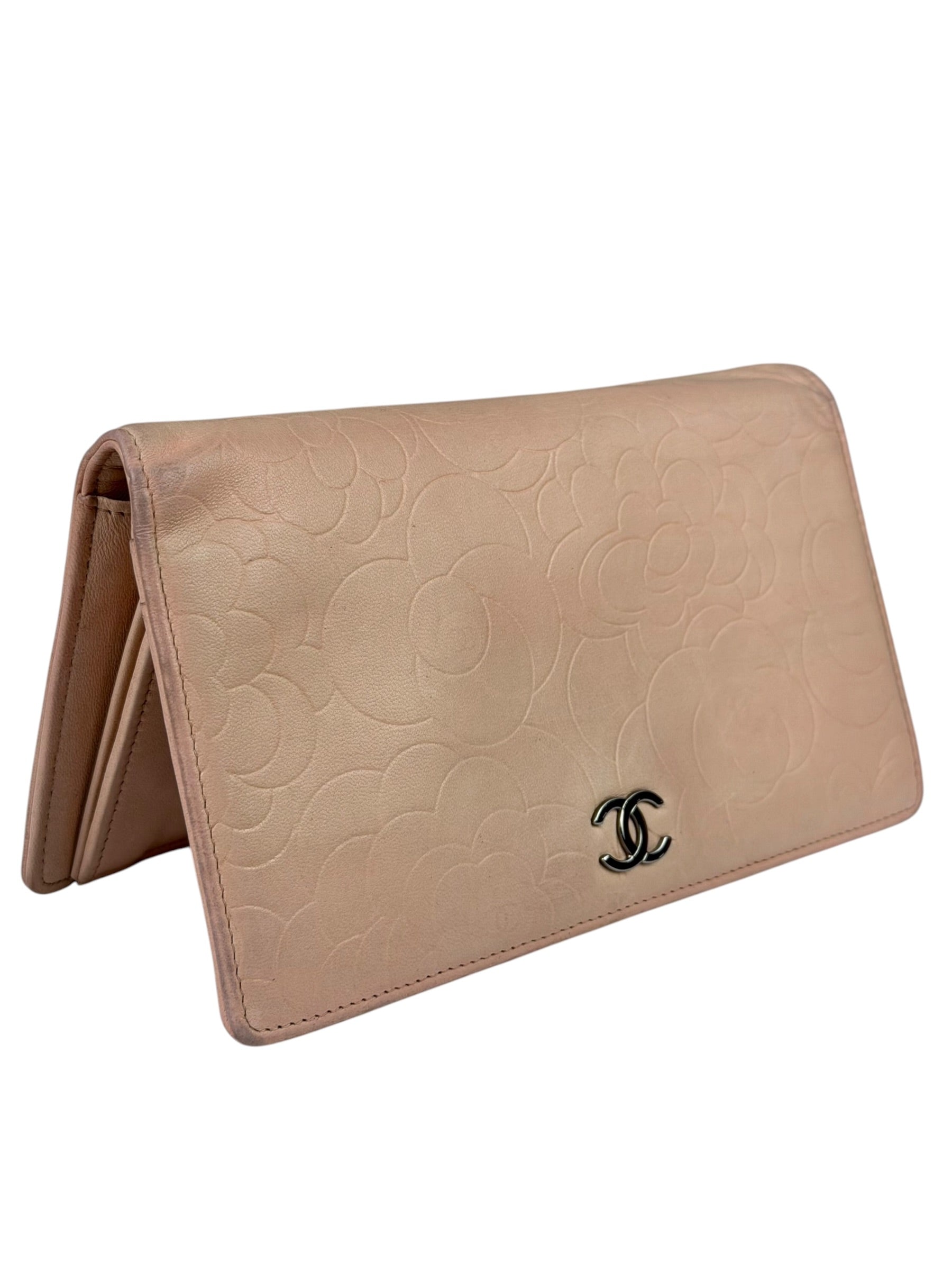 Chanel Light Pink Camila Leather Long Wallet