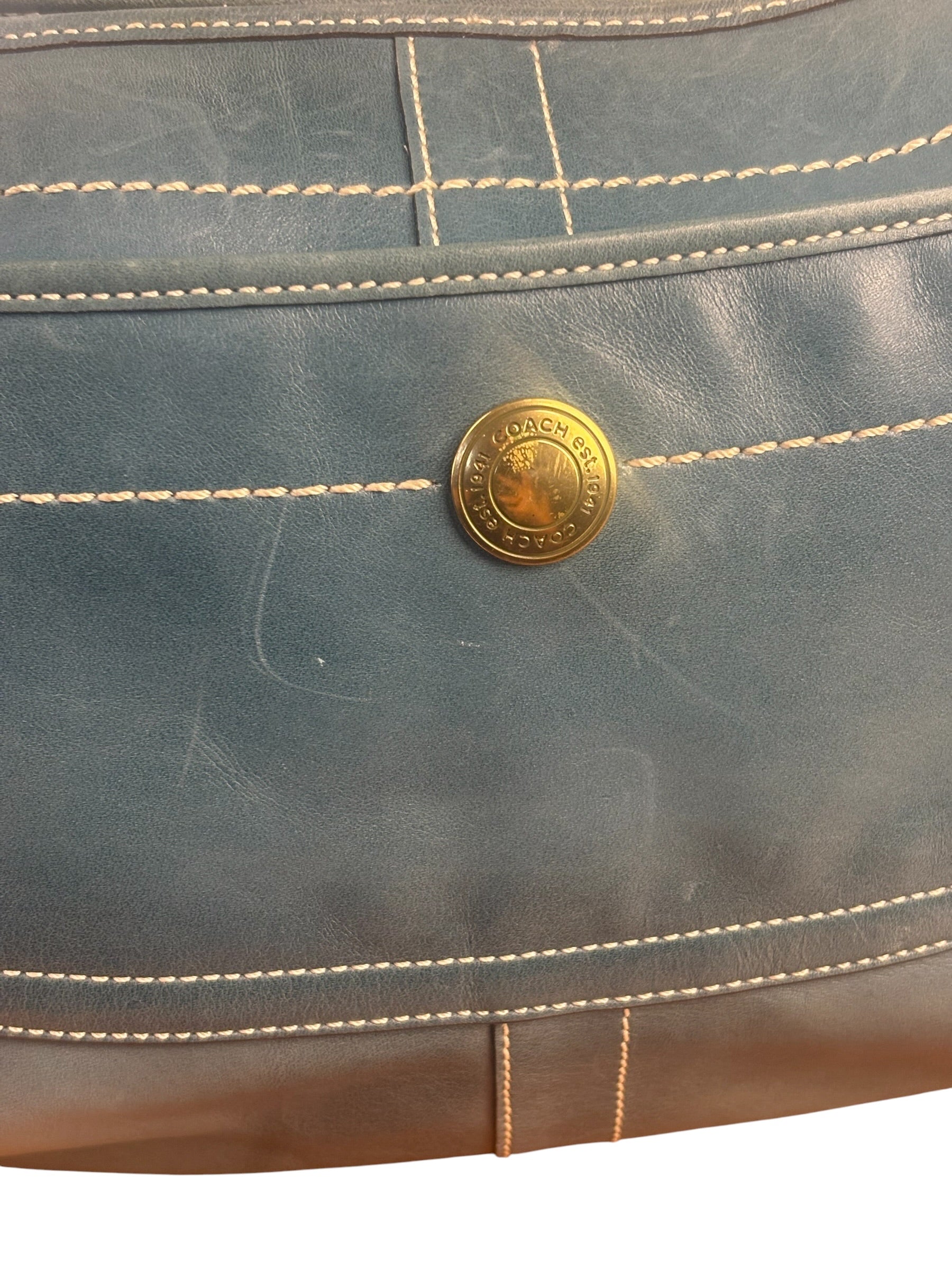 Coach Vintage Teal Leather Ergo Hobo Bag