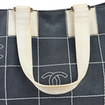 Chanel Vintage Large Square Quilt Tote Faded Black 2003