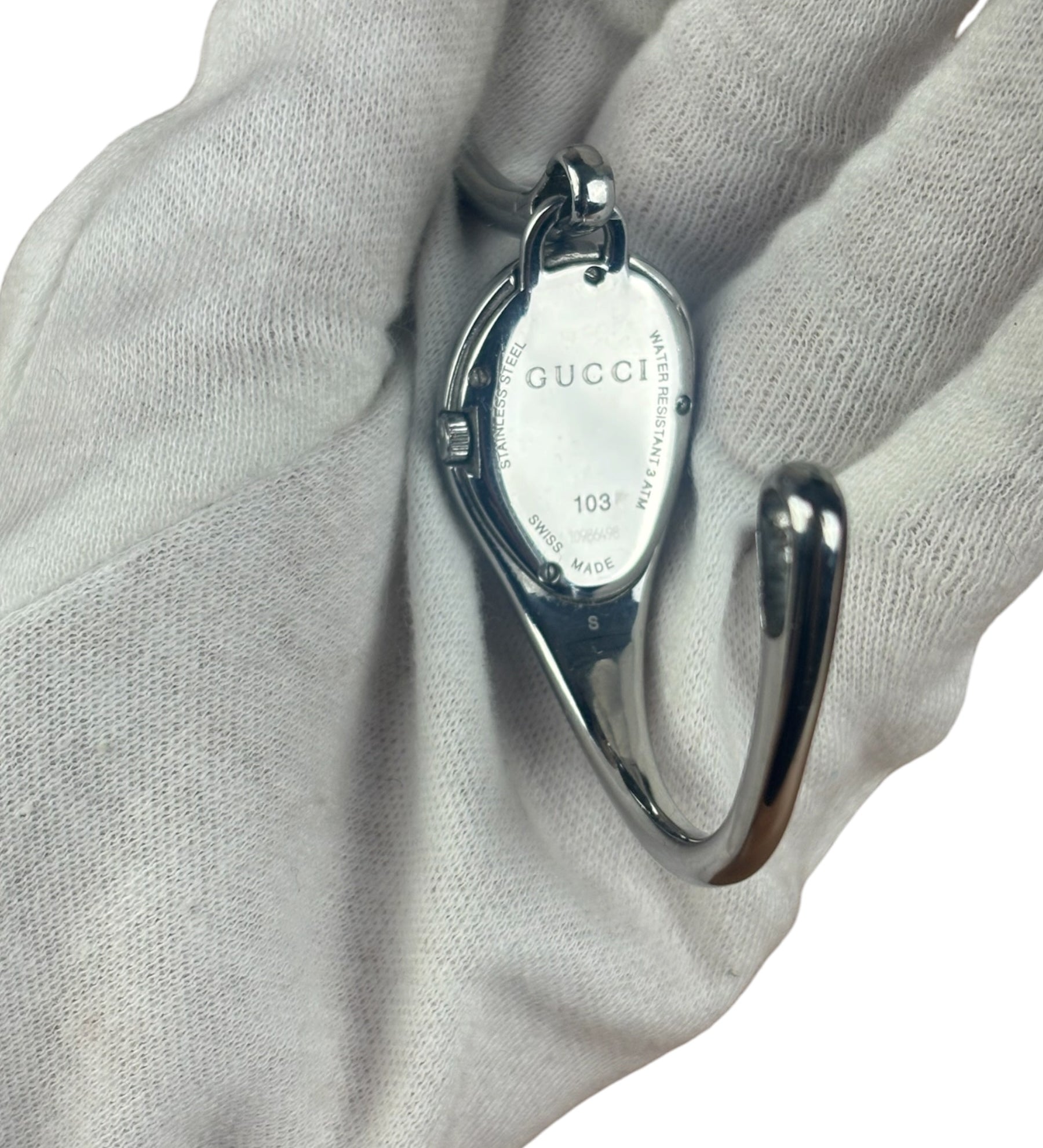 Gucci Silver Steel Horsebit Teardrop Watch